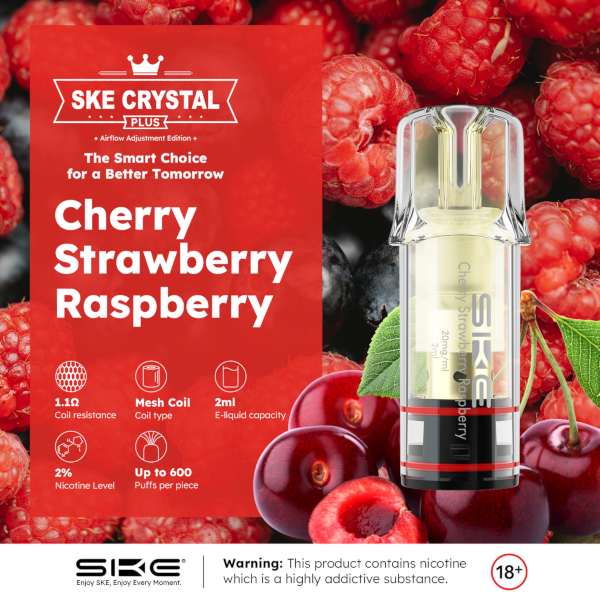 SKE Crystal Plus Pods Cherry Strawberry Raspberry 20mg/ml