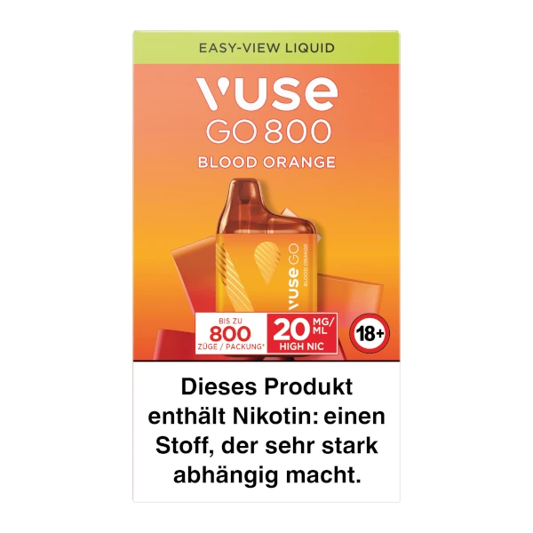 VUSE GO 800 BOX Blood Orange 20mg/ml Nikotin