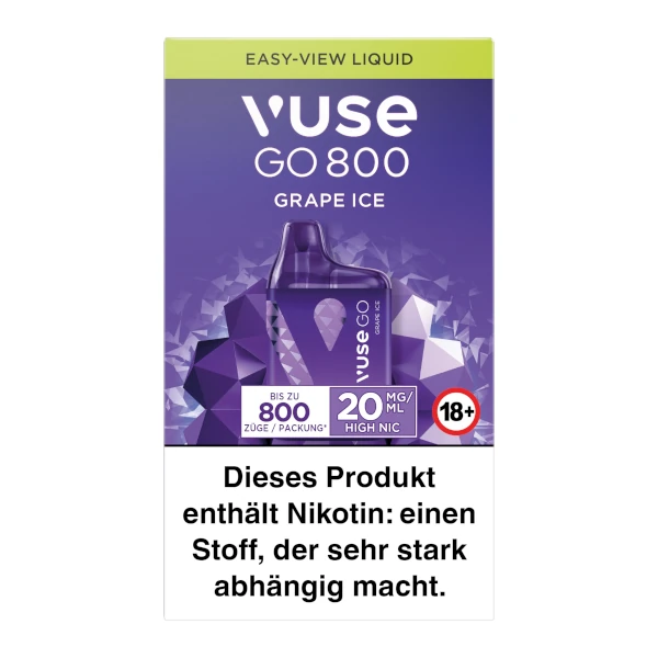 VUSE GO 800 BOX Grape Ice 20mg/ml Nikotin