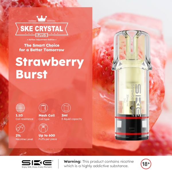 SKE Crystal Plus Pods Strawberry Burst 20mg/ml