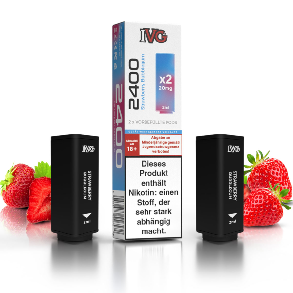 IVG 2400 Strawberry Bubblegum Liquid Pods